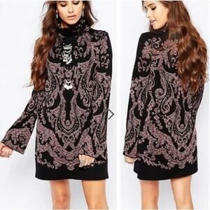 Free People Modern Love Brocade Damask Jacquard XS Dress